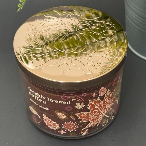 BBW Freshly Brewed Coffee Bath & Body Works 3 Wick Candle - Picture 4 of 10